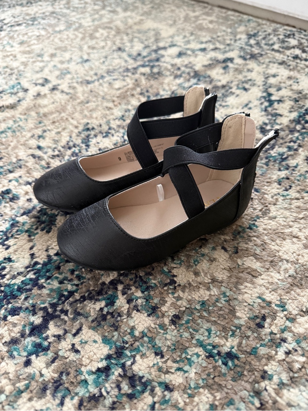 Black Girls' Cross Ballet Flats